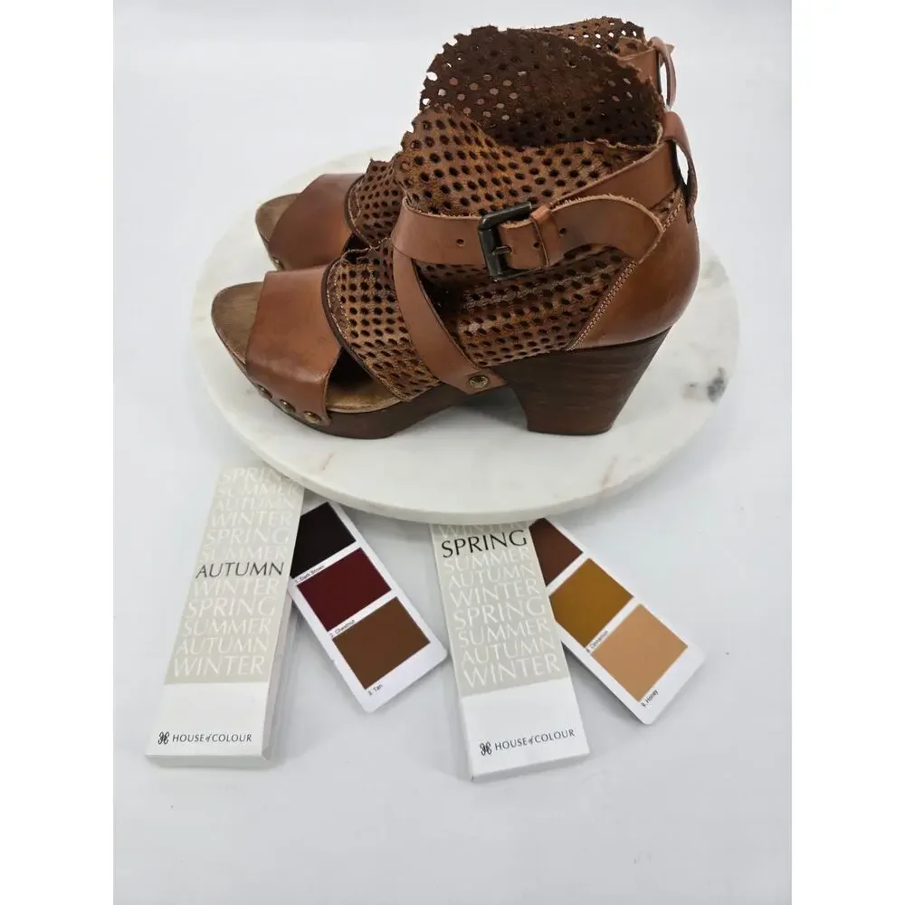 Free People Indie Festival Boho Rendering Mesh Leather Clog‎